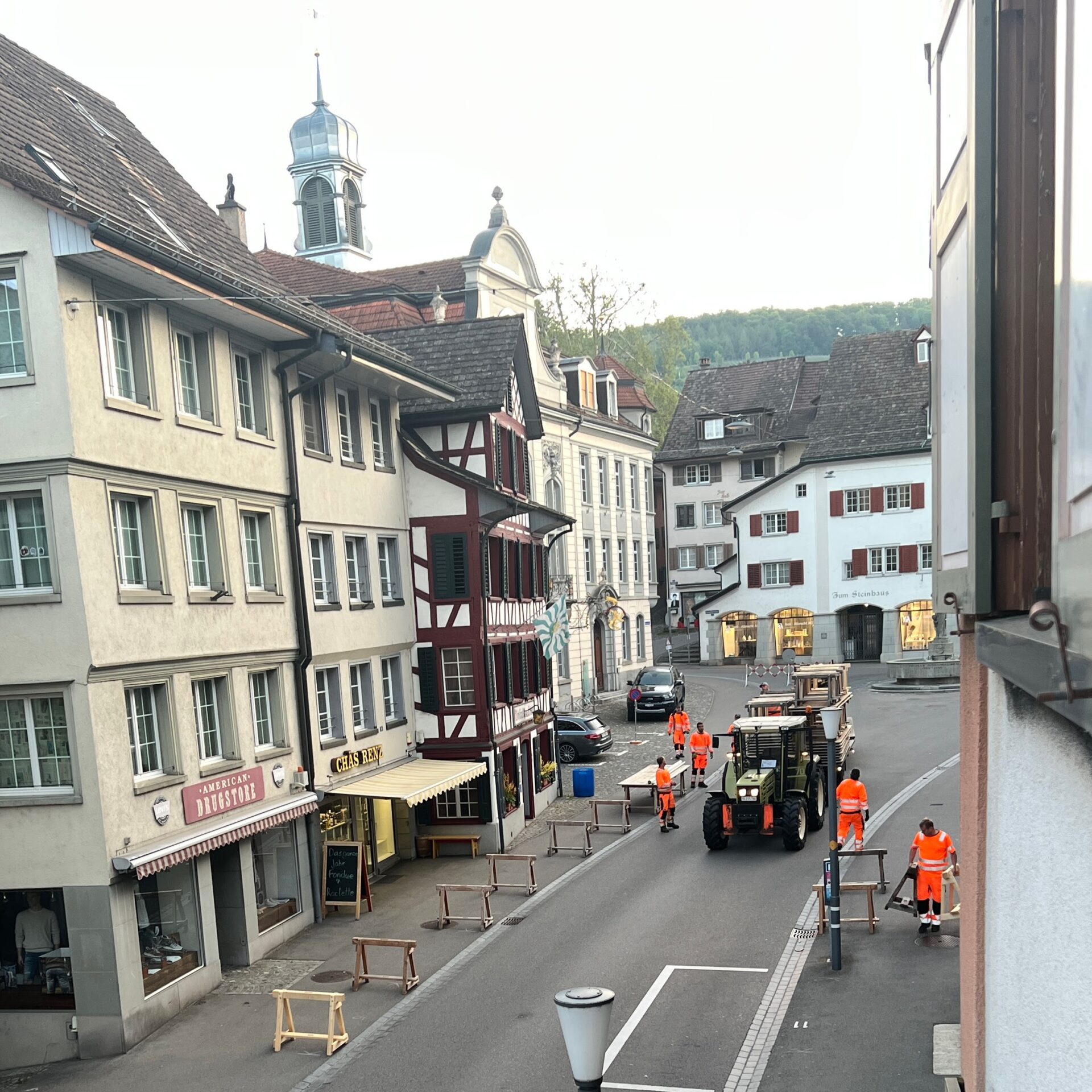 Frühlingsmarkt Weinfelden aufbau 2022