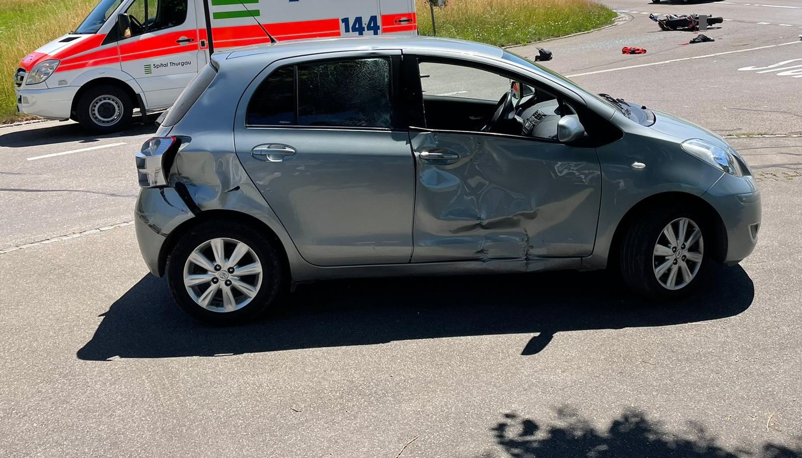 220614 Friltschen VU Friltschen: Motorradfahrer verletzt