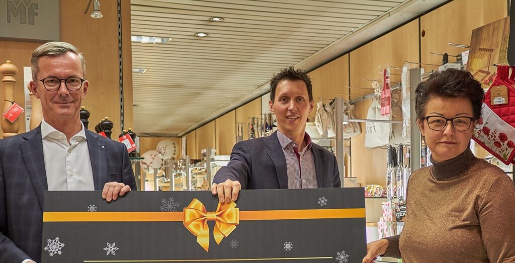 Präsident Matthias Hotz mit GL-Mitglied Florian Küng und Vizepräsidentin Elisabeth Steiner von TGshop Fachgeschäfte Thurgau sind zuversichtlich für den Weihnachtsverkauf