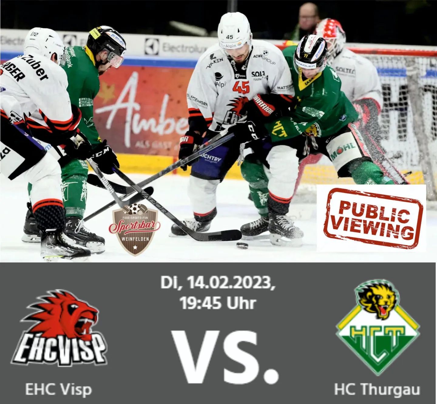 Heute- Public Viewing in der Sportsbar Weinfelden!