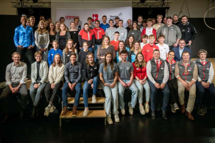 Gruppenbild bei der Sportehrung vom 29. November 2023 in Amriswil (Bild: Reto Martin)