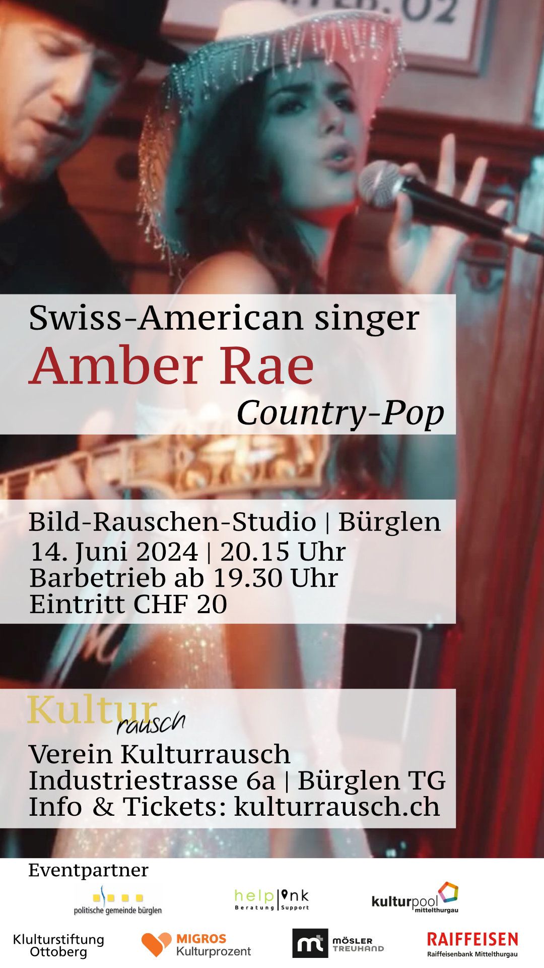 Amber Rae kulturrausch verein bürglen weinfelden bild rauschen studio WYFELDER – lokal informiert konzert thurgauer kultur country