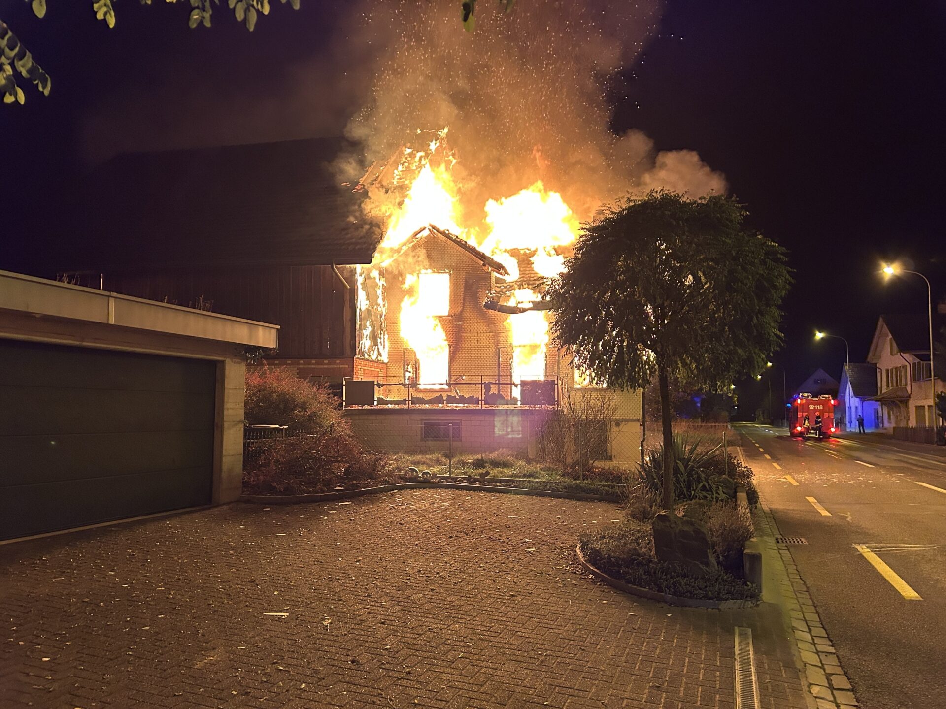 Beim Brand des leerstehenden Hauses wurde niemand verletzt. (Bild: Kantonspolizei Thurgau)