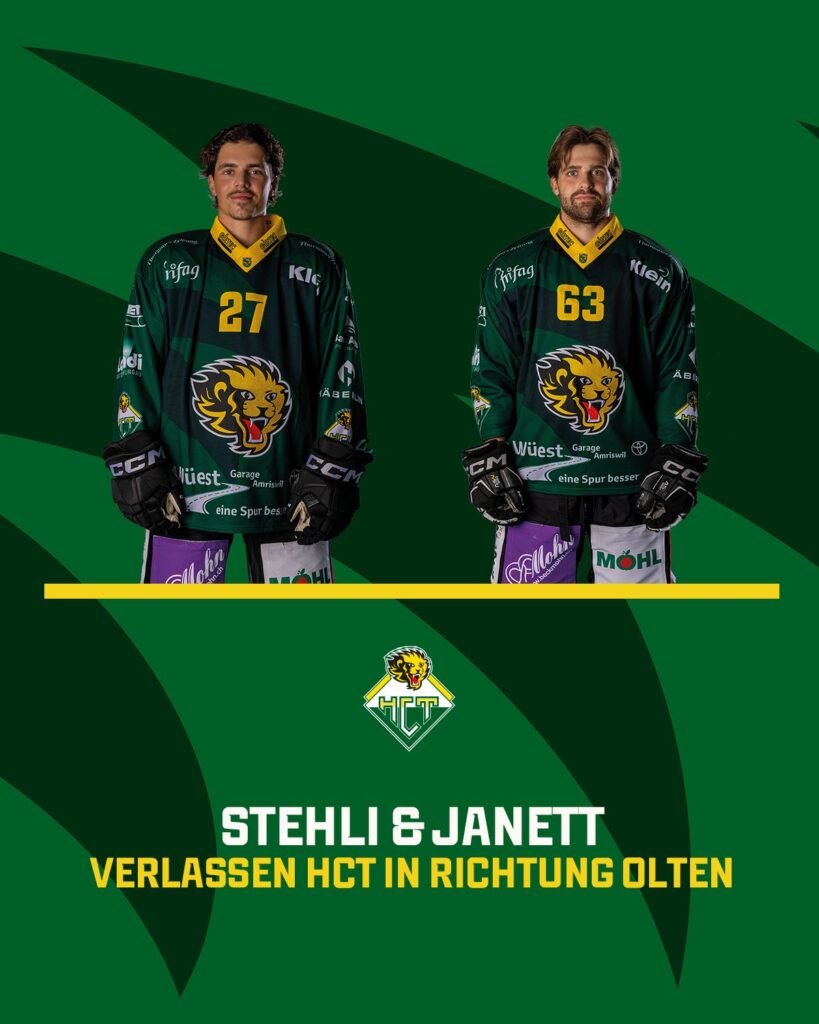 Devin Stehli und Gian Janett verlassen den HCT