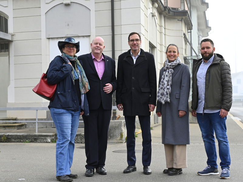 Von links: Franca Burkhardt (Gemeinde Wigoltingen), Thomas Ochs (Gemeinde Amlikon-Bissegg), Simon Wolfer, Dominique Bornhauser und Manuel Diethelm (alle Weinfelden). (Bild: Stadt Weinfelden)