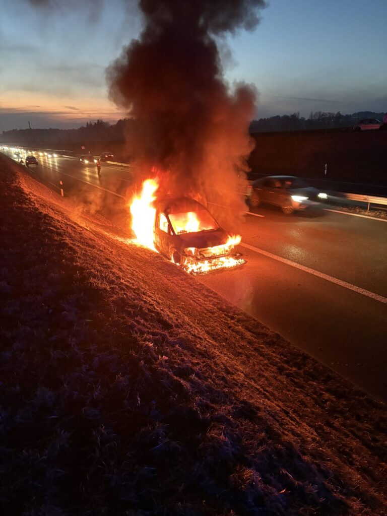 Beim Brand des Autos entstand Sachschaden von mehreren tausend Franken. (Bild: Kantonspolizei Thurgau)